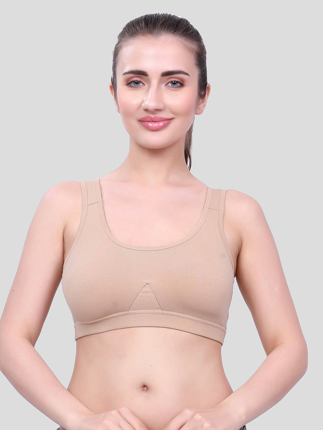 Inner Amour Anti Bacterial Full Coverage Non Padded Medium Support Everyday Lounge Bra Hook Free Slip on Bra