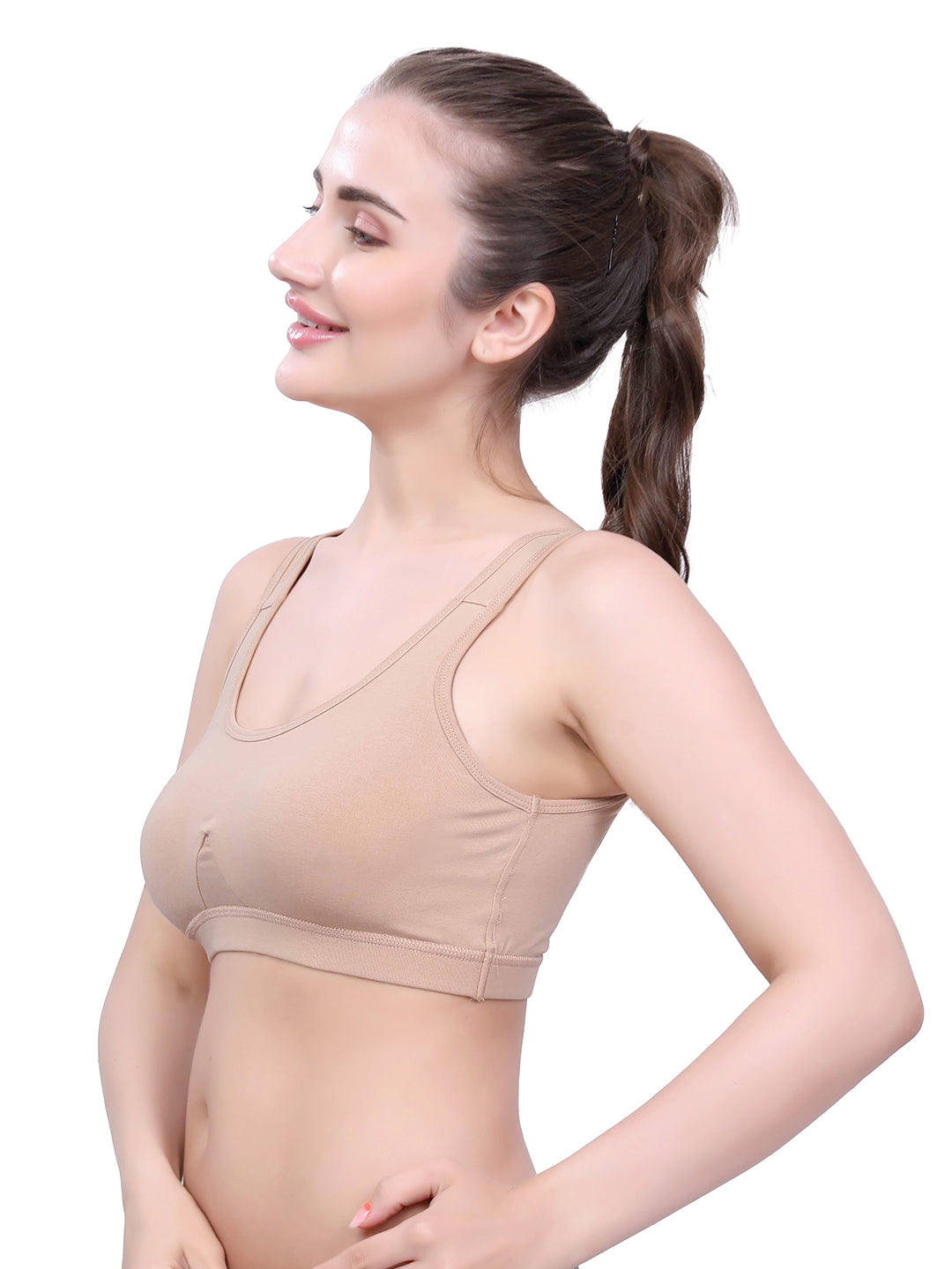 Inner Amour Anti Bacterial Full Coverage Non Padded Medium Support Everyday Lounge Bra Hook Free Slip on Bra