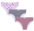 Girls Cotton Printed Panty - Soft Breathable Daily Wear Bikini Briefs Assorted (Pack of 3)