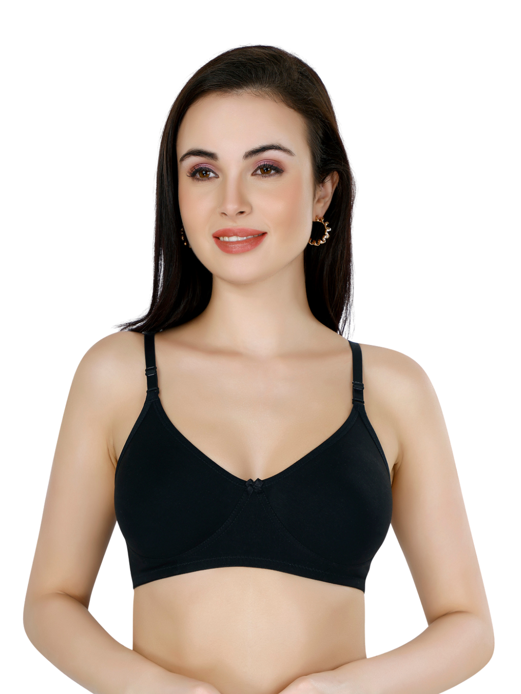 Black Women’s Everyday Cotton Bra – Non-Padded, Wire-Free, Breathable & Comfortable Fit