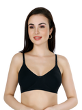 Black Women’s Everyday Cotton Bra – Non-Padded, Wire-Free, Breathable & Comfortable Fit