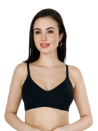 Black Women’s Everyday Cotton Bra – Non-Padded, Wire-Free, Breathable & Comfortable Fit