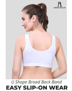 White Cotton Sleep-On Bra For Women  | Non-Padded, Wire-Free, Stretch Fit | Home, Sleep & Casual Wear
