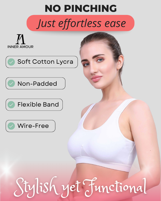 White Cotton Sleep-On Bra For Women  | Non-Padded, Wire-Free, Stretch Fit | Home, Sleep & Casual Wear