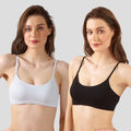 Black & White Slip-On Daily Wear Bra for Women – Full Coverage, Non-Padded, Everyday Comfort (Pack of 2)