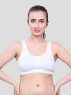 White Cotton Sleep-On Bra For Women  | Non-Padded, Wire-Free, Stretch Fit | Home, Sleep & Casual Wear