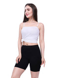 Black Cotton Women’s Mid Rise Skinny Fit Shorts for Gym & Workout (Pack of 2)