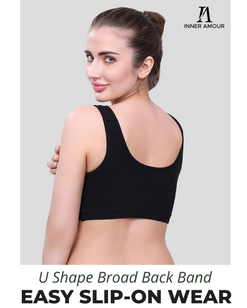 Black & Beige Cotton Sleep-On Bra For Women  | Non-Padded, Wire-Free Sleep & Casual Wear (Pack of 2)