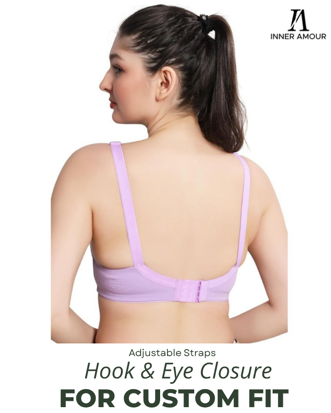 Lavender Women Minimizer Bra – Full Coverage Cotton Bra, Wire-Free & Non-Padded Everyday Support