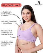 Lavender, Pink, Navy Blue Women Minimizer Bra – Full Coverage Cotton Bra, Wire-Free & Non-Padded Everyday Support (Pack of 3)
