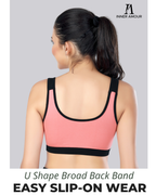 Black & Carrot Cotton Sleep-On Bra For Women  | Non-Padded, Wire-Free, Stretch Fit | Home, Sleep & Casual Wear