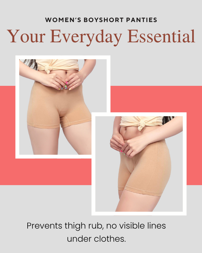 Women’s Mid Rise Skinny Fit Shorts Panty –  Modal Beige Shorts (Pack 0f 2)