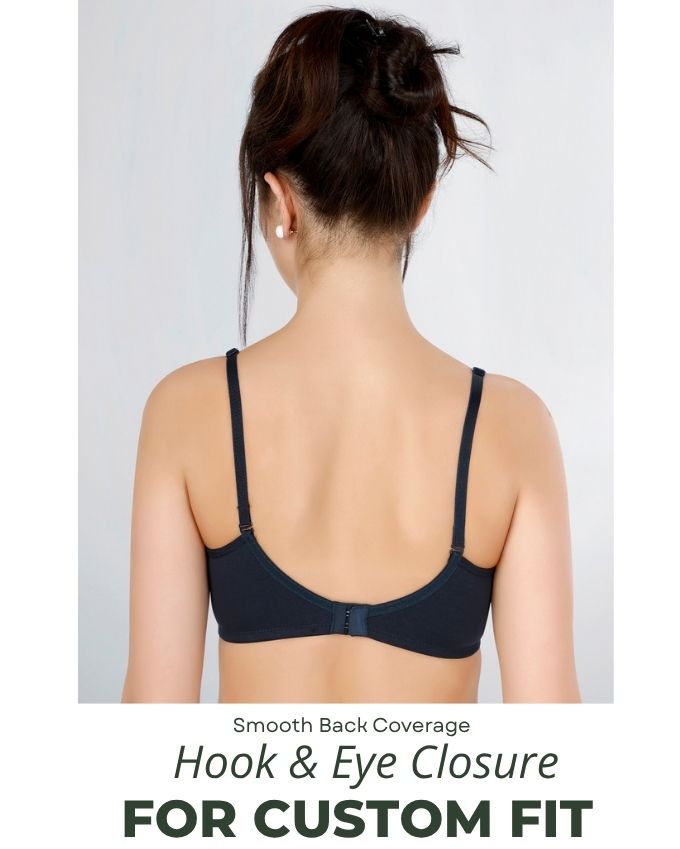 Navy Blue Women’s Everyday Cotton Bra – Non-Padded, Wire-Free, Breathable & Comfortable Fit