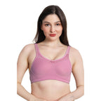Pink Women Minimizer Bra – Full Coverage Cotton Bra, Wire-Free & Non-Padded Everyday Support