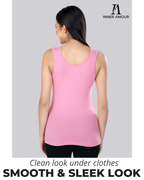 Pink & Beige Cotton Sleeveless Camisole Tank Top For Women with Broad Straps & Hip Length Fit (Pack of 2)