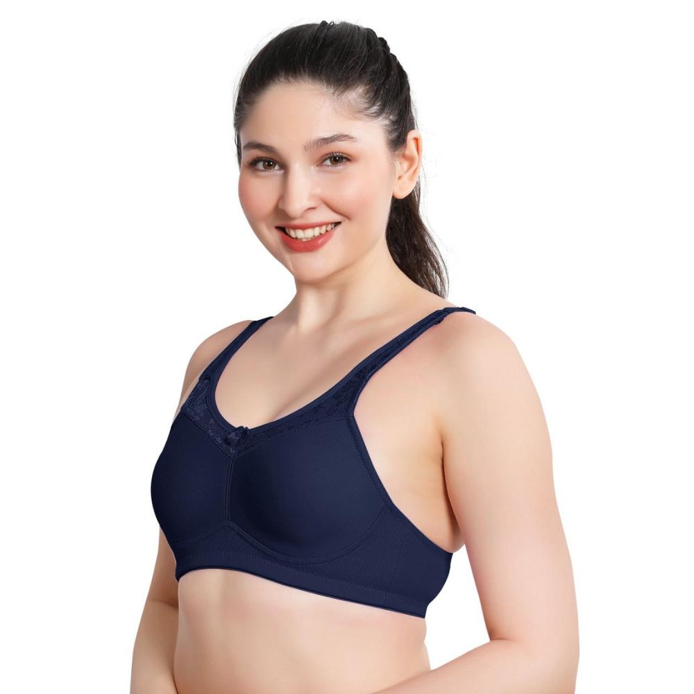 Lavender, Pink, Navy Blue Women Minimizer Bra – Full Coverage Cotton Bra, Wire-Free & Non-Padded Everyday Support (Pack of 3)