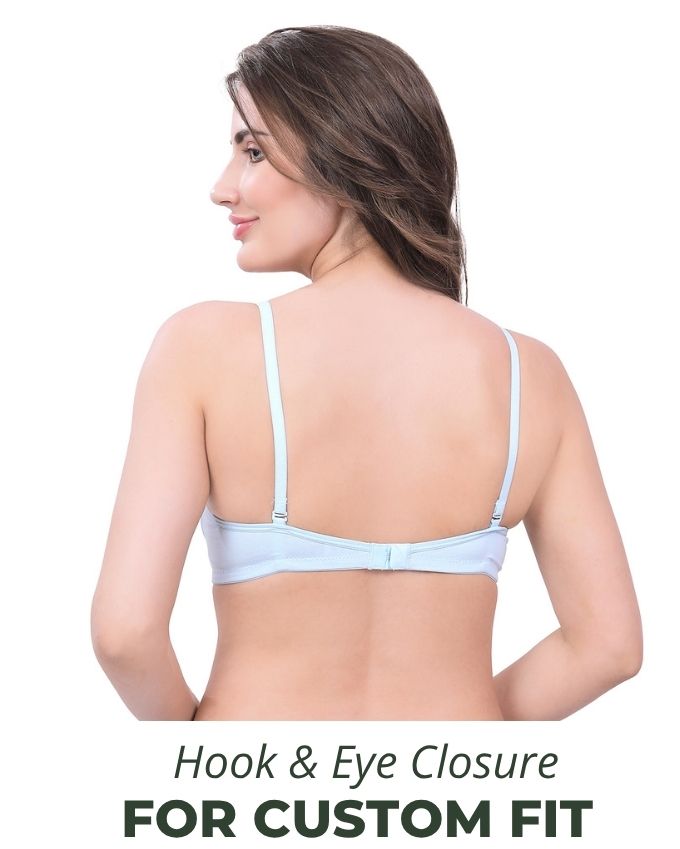 Black & Blue Lightly Padded Bra for Women - Wireless Cotton Bra for Daily Wear (Pack of 2)