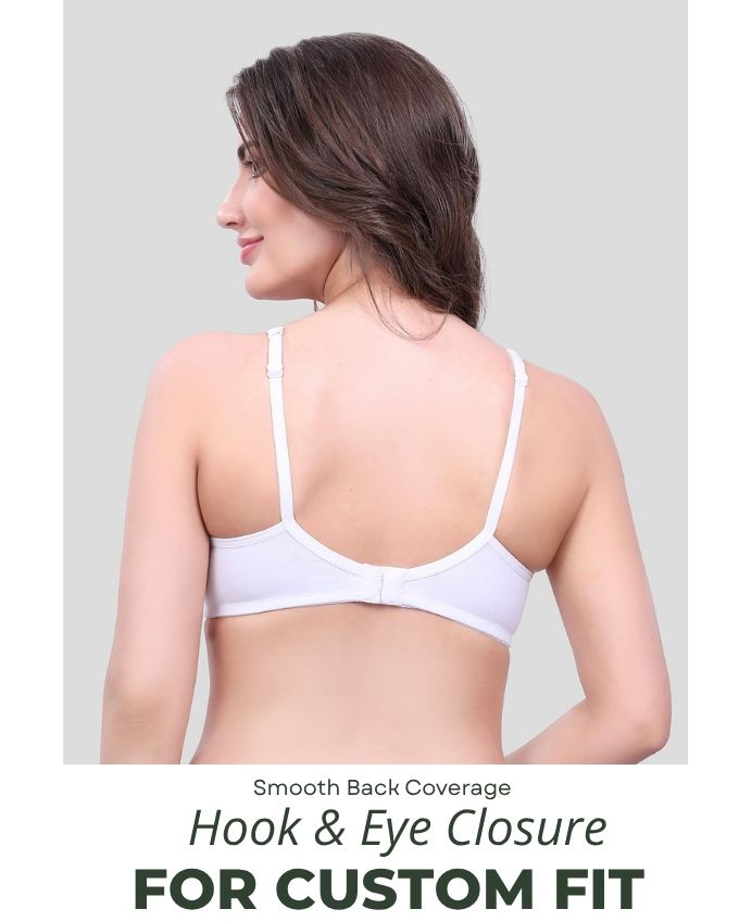 White, Beige, Red Cotton Bra for Women | Non-Padded, Wireless, Full Coverage Daily Wear Bra (Pack of 3)