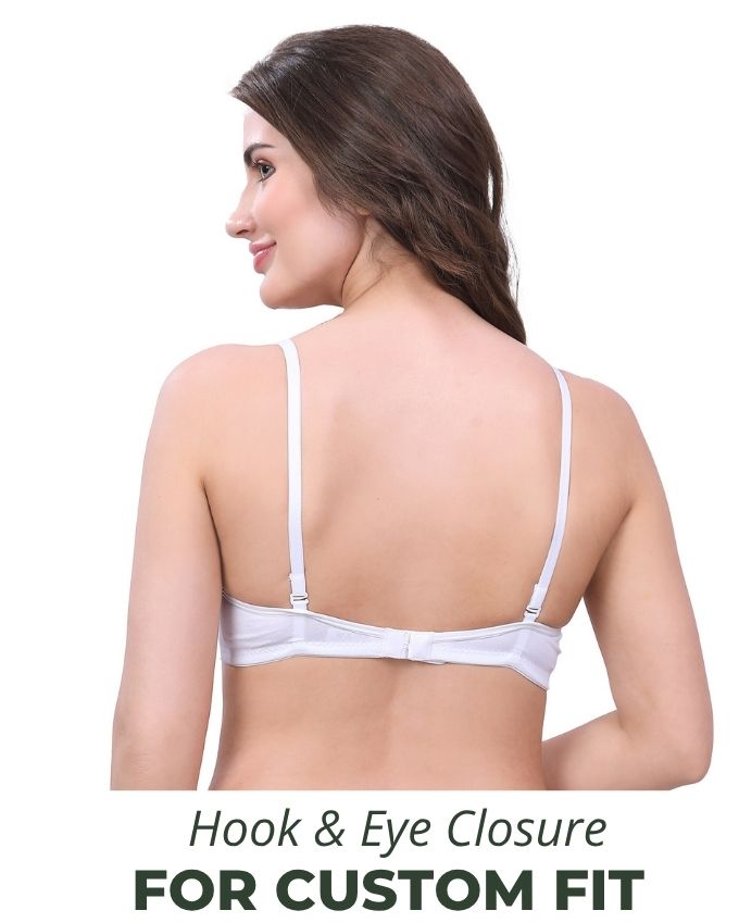 White & Beige Lightly Padded Bra for Women - Lightly Padded, Wireless Cotton Bra for Daily Wear (Pack of 2)