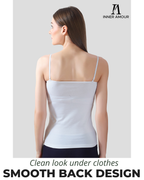 White Camisole for Women | Soft Cotton Stretch with Transparent Adjustable Straps