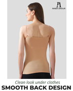 Beige Camisole for Women | Soft Cotton Stretch with Transparent Adjustable Straps