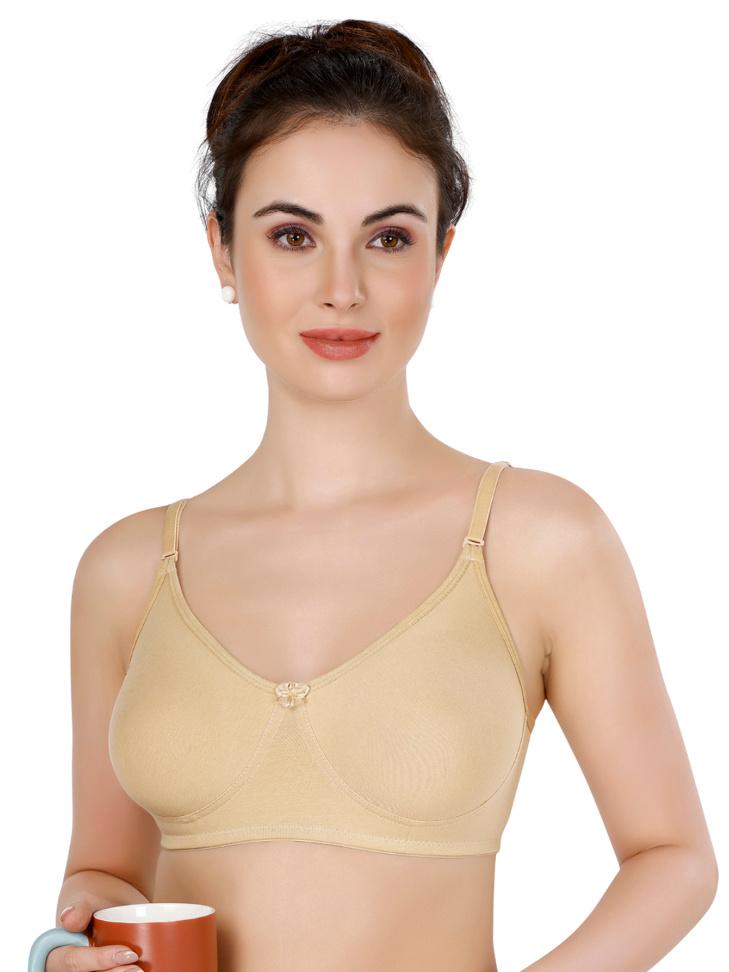 Beige Women’s Everyday Cotton Bra – Non-Padded, Wire-Free, Breathable & Comfortable Fit