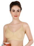 Beige Women’s Everyday Cotton Bra – Non-Padded, Wire-Free, Breathable & Comfortable Fit