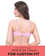 Pink Cotton Bra for Women | Non-Padded, Wireless, Full Coverage | Daily Wear Comfort Bra