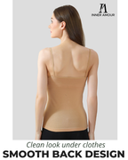 Beige Cotton Camisole Slip for Women  | Soft Stretch, Comfort Fit with Adjustable Straps