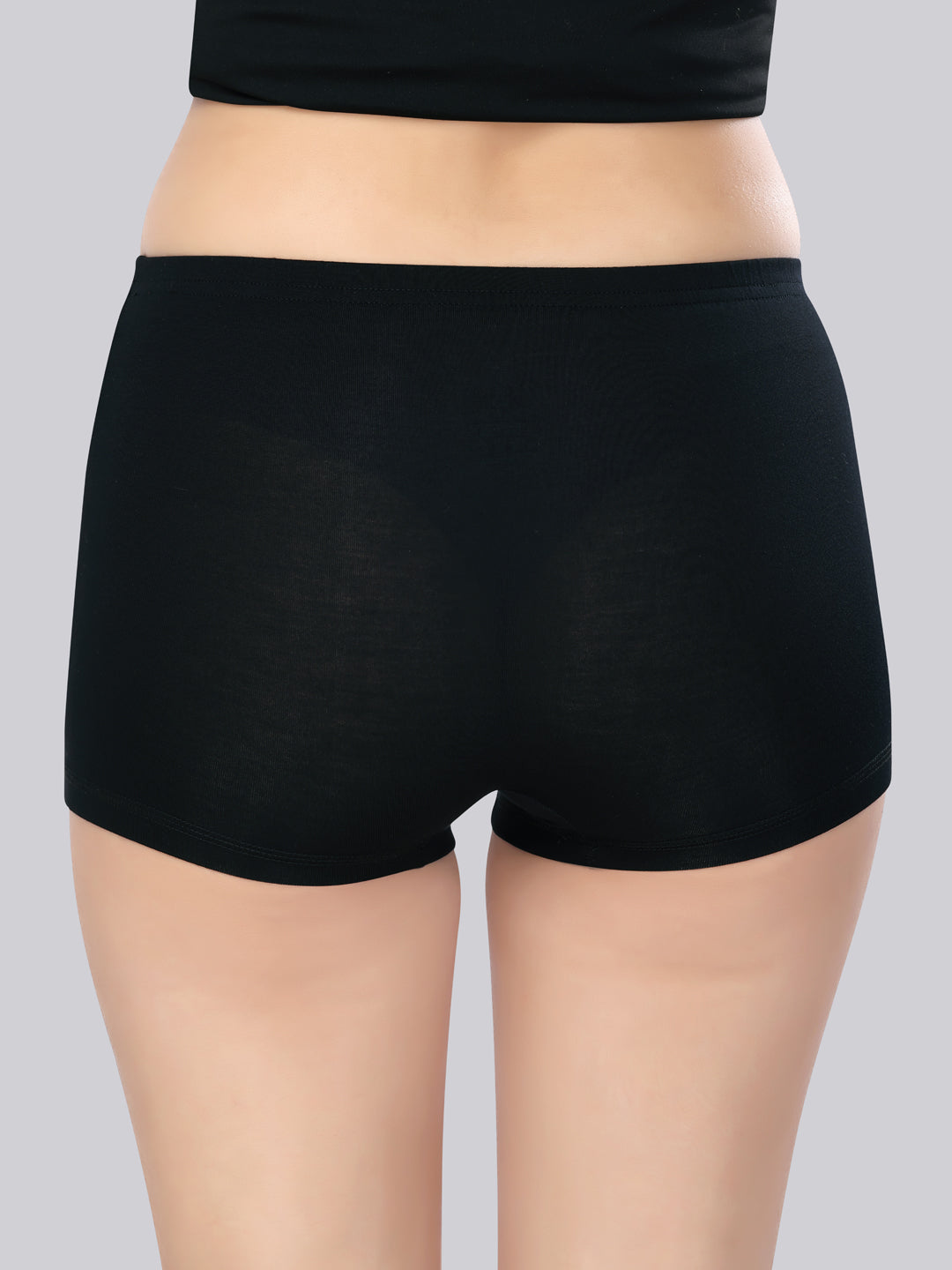 Women’s Mid Rise Skinny Fit Shorts Panty –  Modal Black Shorts (Pack 0f 2)