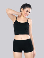Women’s Mid Rise Skinny Fit Shorts Panty –  Modal Black Shorts (Pack 0f 2)