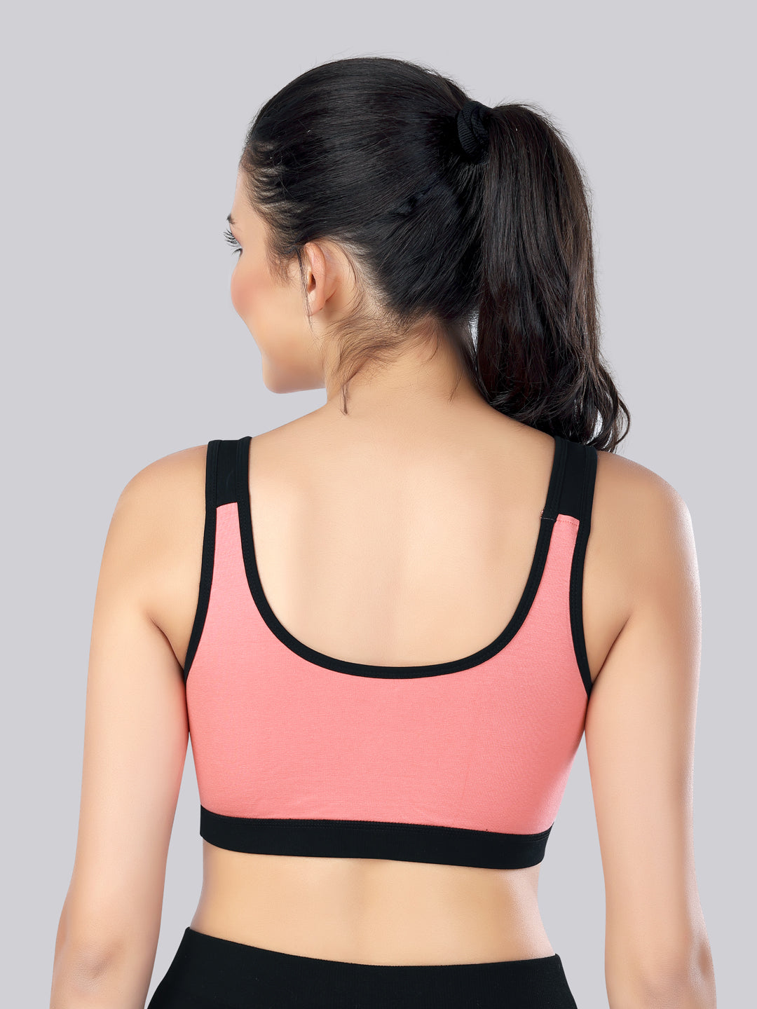 Black & Carrot Cotton Sleep-On Bra For Women  | Non-Padded, Wire-Free, Stretch Fit | Home, Sleep & Casual Wear