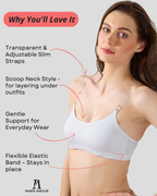 White Slip-On Daily Wear Bra for Women – Full Coverage, Non-Padded, Everyday Comfort