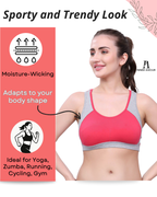 Carrot & Grey Sports Bra for Women | Non-Padded, Moisture-Wicking, Full Coverage Activewear Bra