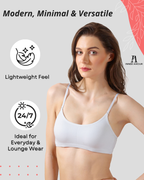 White Slip-On Daily Wear Bra for Women – Full Coverage, Non-Padded, Everyday Comfort