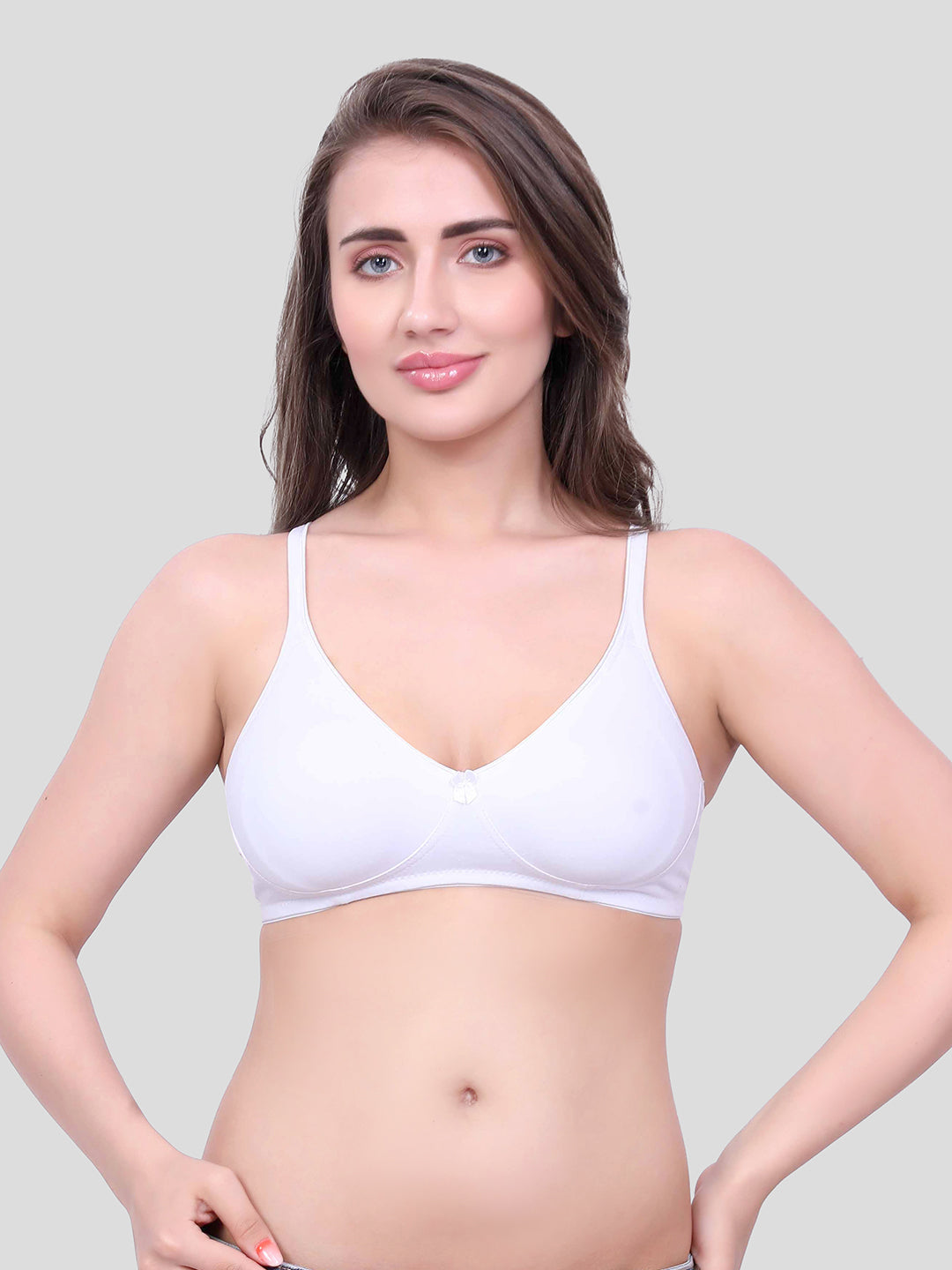 White Cotton Bra for Women | Non-Padded, Wireless, Full Coverage | Daily Wear Comfort Bra