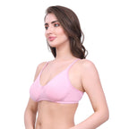 White, Black, Pink Cotton Bra for Women | Non-Padded, Wireless, Full Coverage Daily Wear Bra (Pack of 3)