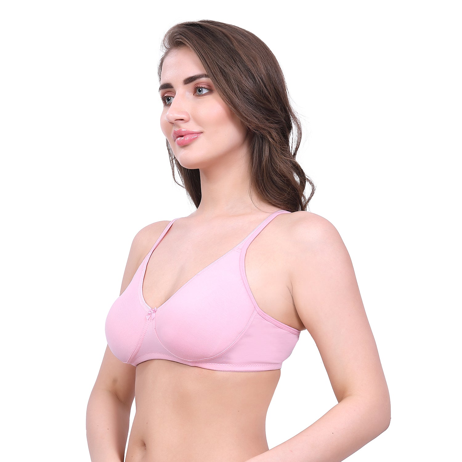 Black, Pink, Red Cotton Bra for Women | Non-Padded, Wireless, Full Coverage Daily Wear Bra (Pack of 3)