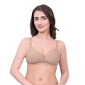 Beige Lightly Padded Bra for Women - Lightly Padded, Wireless Cotton Bra for Daily Wear