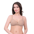 White, Black, Beige Lightly Padded Bra for Women - Wireless Cotton Bra for Daily Wear (Pack of 3)