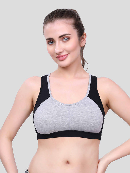 Women Everyday Medium Coverage-Colourblocked Sports Bra
