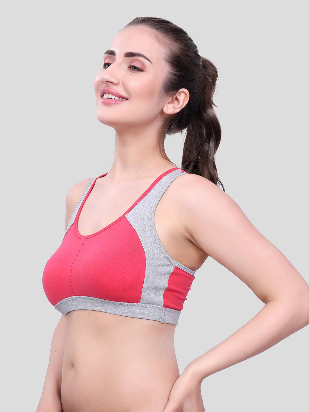 Color Block Sports Bra for Women | Non-Padded, Moisture-Wicking, Full Coverage Activewear Bra (Pack of 3)