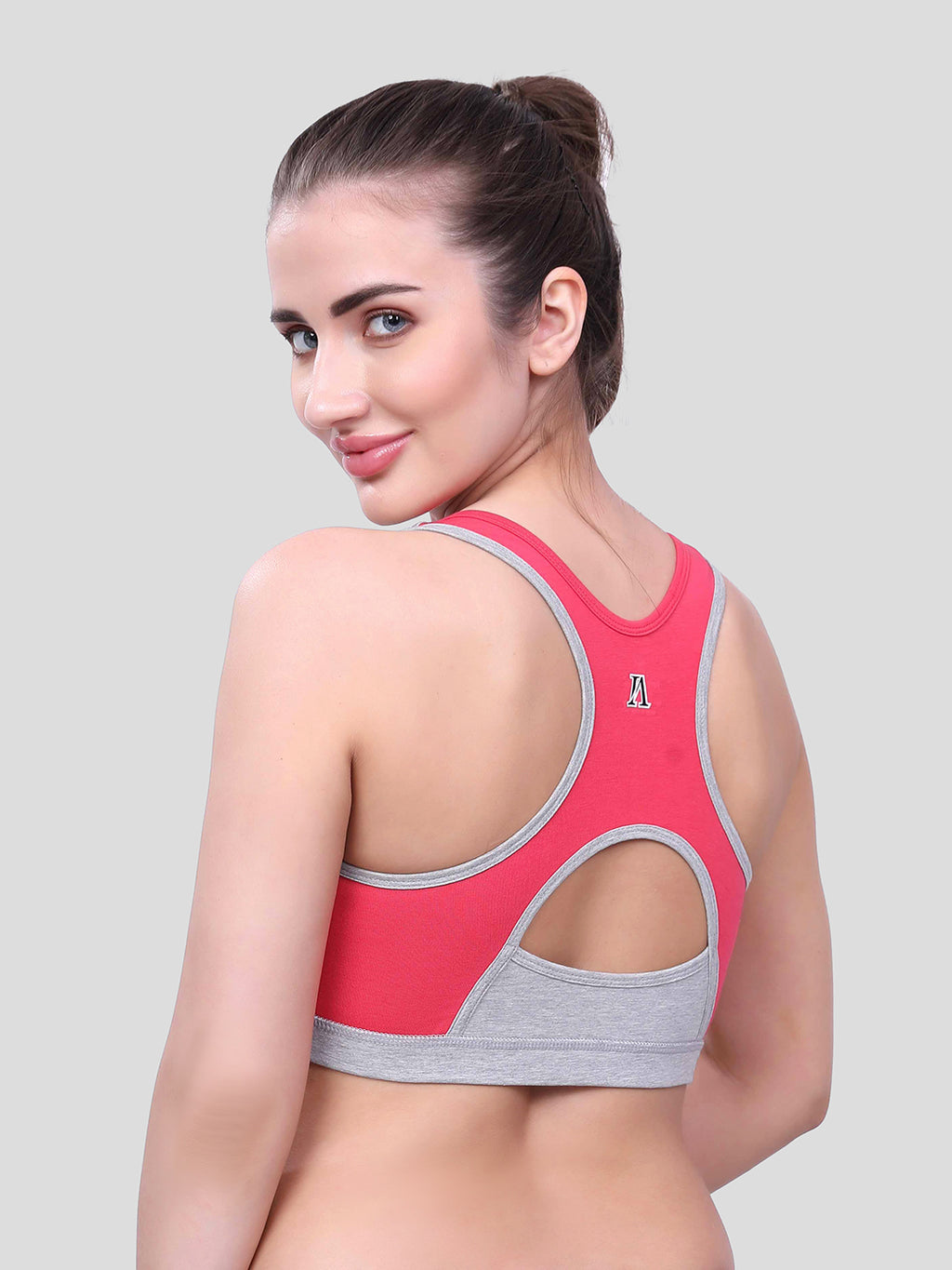 Carrot & Grey Sports Bra for Women | Non-Padded, Moisture-Wicking, Full Coverage Activewear Bra