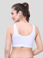 White Cotton Sleep-On Bra For Women  | Non-Padded, Wire-Free, Stretch Fit | Home, Sleep & Casual Wear