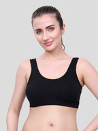 White, Black, Beige Cotton Sleep-On Bra For Women  | Non-Padded, Wire-Free Sleep & Casual Wear (Pack of 3)