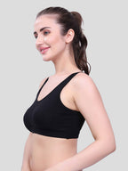 White, Black, Beige Cotton Sleep-On Bra For Women  | Non-Padded, Wire-Free Sleep & Casual Wear (Pack of 3)