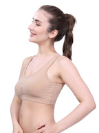 White, Black, Beige Cotton Sleep-On Bra For Women  | Non-Padded, Wire-Free Sleep & Casual Wear (Pack of 3)
