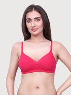 Black, Beige, Pink Lightly Padded Bra for Women - Wireless Cotton Bra for Daily Wear (Pack of 3)
