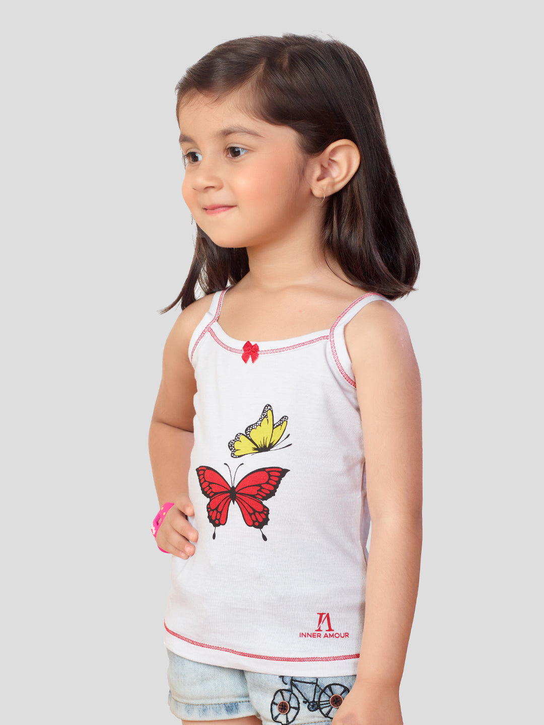 Kids Cotton Camisole - Soft Stretchable Daily Wear Camisoles for Girls Assorted (Pack of 3)