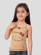 Kids Cotton Camisole - Soft Stretchable Daily Wear Camisoles for Girls Assorted (Pack of 3)